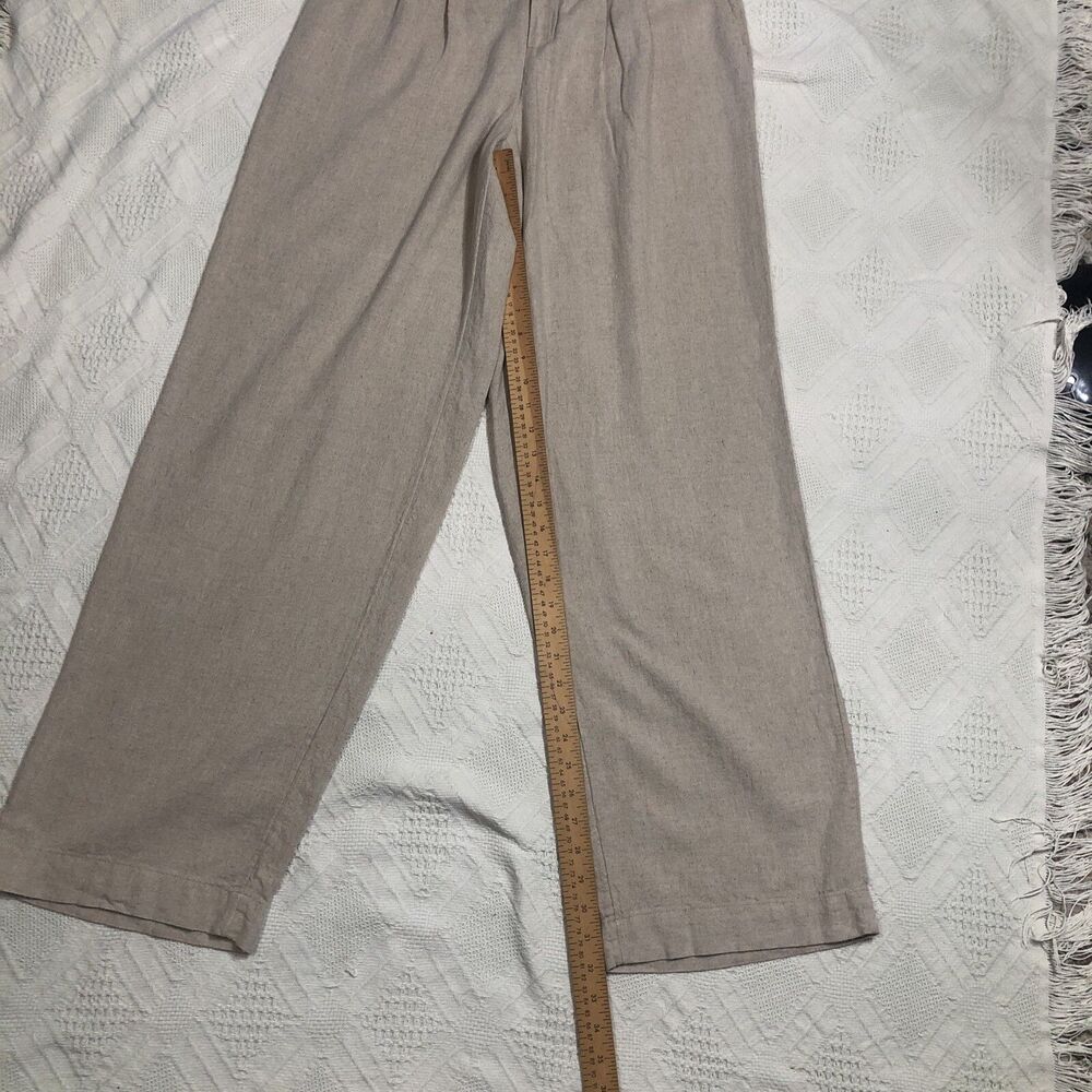 New Day High-Rise Linen Pleat Front Straight Trousers Womens Size 6L Natural - Picture 4 of 9